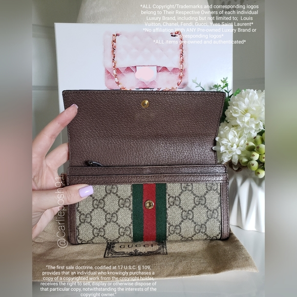 Authentic Pre-owned Gucci Supreme Ophidia GG Continental Flap Wallet - Picture 6 of 16